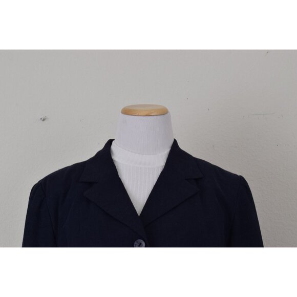 Vintage 90s Navy Linen/Rayon Jacket size 10‎ - Picture 6 of 10